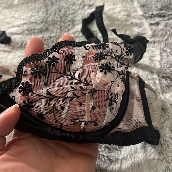 🌹Agent Provocateur AMBROSE - RARE! Pink/black 3pc 36A / MED - Picture 10 of 11